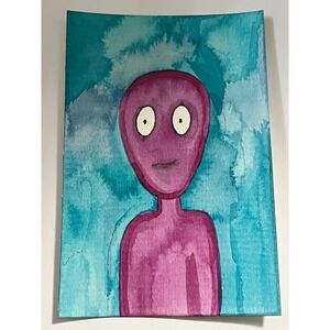 The Guy ACEO Artist Original 4x6 Postcard‎ Ink Painting Anime Drawing Artwork